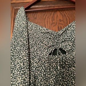 NWT Abercrombie Green & Blue Floral Cutout Mini Dress - Size XL